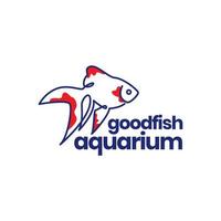 djur- fisk vatten akvarium guldfisk interiör dekor linje konst abstrakt färgrik modern logotyp design vektor