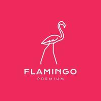 fågel skönhet flamingo promenad sjö linje minimal modern logotyp design vektor