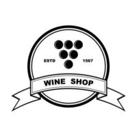 Wein, Weingut Logo oder Symbol, Emblem, Etikette zum Speisekarte Design Restaurant oder Cafe, Beschriftung Vektor Illustration