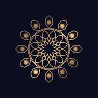 golden Farbe Zier Mandala Design Hintergrund vektor