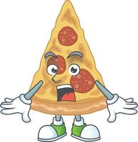 Karikatur Charakter von Scheibe von Pizza vektor
