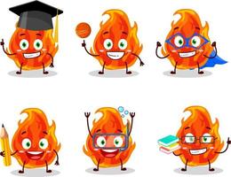 skola studerande av brand tecknad serie karaktär med olika uttryck vektor