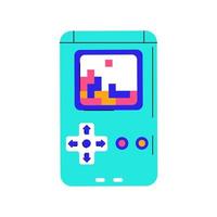färgrik Game Boy i trendig stil isolerat på vit bakgrund. vektor