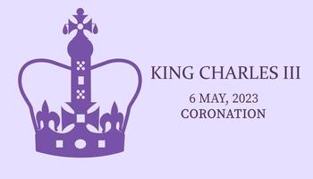 kung charles iii kröning. kung krona, Maj 6 2023 vektor baner illustration