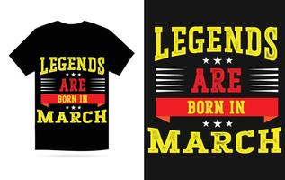 legends är född i Mars modern typografi t-shirt vektor