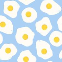 nahtlos Muster von gebraten Eier auf ein Blau Hintergrund