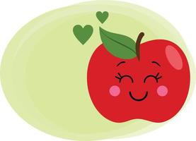 komisch Apfel mit leeren Etikette Grün Hintergrund vektor