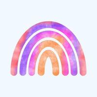 Aquarell Hand gemalt süß Regenbogen vektor