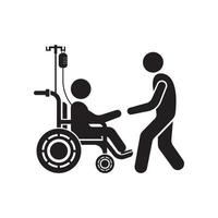 enkel rullstol symbol ikon, illustration design mall. vektor