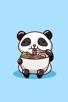 Illustration des Pandas, der Knödel isst vektor