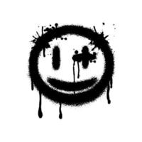 spray målad graffiti skrämmande sjuk ansikte uttryckssymbol isolerat på vit bakgrund. vektor