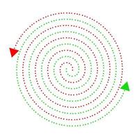 rot und Grün gepunktet linear Spiral- Logo Vektor