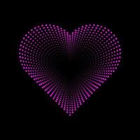 rosa prickad svart hål hjärta logotyp vektor