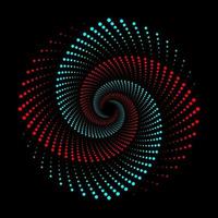 cyan und rot gepunktet Spiral- Wirbel Kreis Vektor