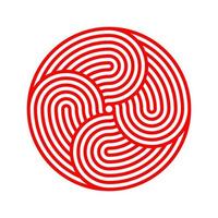 röd mobius op konst spiral rader form logotyp vektor. optisk illusion abstrakt konst. rörelse cirkel element. vektor