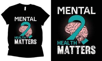 speichern Ihre mental Gesundheit , mental Gesundheit Bewusstsein T-Shirt Design. vektor