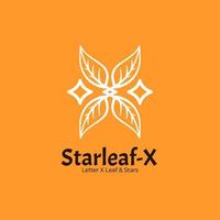 Blatt und Star Logo. Grün Öko Blatt Logo. Umgebung Logo. Natur Symbol zum Unternehmen. Brief x Blatt und Stern. vektor