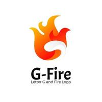 Brief G und Feuer Logo Unternehmen. Initiale Brief G und Feuer Logo Design Konzept. Flamme Feuer Logo. vektor