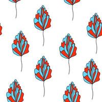 sömlös mönster med abstrakt blomma på vit bakgrund. enkel blommig illustration för omslag design, hem, interiör dekoration.botanisk skriva ut för mode design, vektor