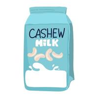 Vektor Illustration von ein Cashew Milch Flasche. Gemüse Milch von Nüsse. laktosefrei Milch. vegan Milch. Cashew.