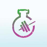Labore spezialisieren mit Fitness Hantel Symbol Logo Design. vektor