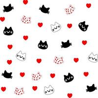 Vektor von glücklich Katzen nahtlos Muster. eben Farbe Design Illustration. isoliert auf Weiß Hintergrund.