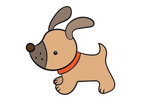 Vektor süß Hund Karikatur im eben Farbe Design. Illustration zum Kinder. isoliert auf Weiß Hintergrund.