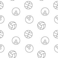svartvit vektor sömlös mönster av bollar för spel för webb webbplatser och polygrafi