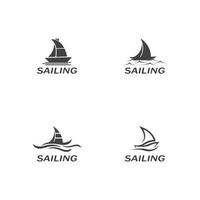 segling båt Yacht logotyp vektor illustration