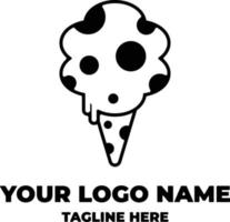 köstlich Kuh Milch Kegel Eis Sahne Logo Design Vorlage, Eis Sahne und Kuh Muster Vektor