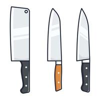 Küche Messer Sammlung Karikatur Symbol Vektor Illustration. geeignet zum Essen Symbol Konzept Vektor