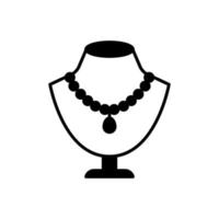en pärlliknande pärla halsband ikon med en hängsmycke är visas på de mannekäng vektor