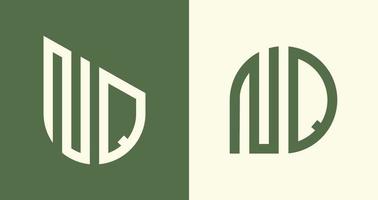 kreativ enkel första brev nq logotyp mönster bunt. vektor