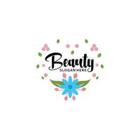Blumen-Logo-Design mit kreativem Beauty-Konzept Premium-Vektor vektor