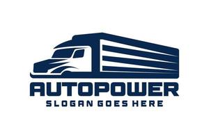 lastbilstransporter logotyp mall, logotyp med lastbil på vit bakgrund, svartvit stil vektor