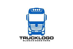 lastbilstransporter företag logotyp, illustration av lastbil med trailer vektor