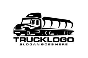tankfartyg lastbil logotyp vektor i emblem stil, bränsle tank lastbil industriell fordon tung Utrustning silhuett illustration