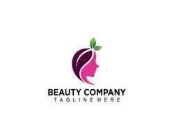 kvinna skönhet roseguld logotyp mall vektor