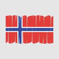 Pinselvektor mit Norwegen-Flagge vektor