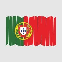 Pinselvektor mit portugiesischer Flagge vektor