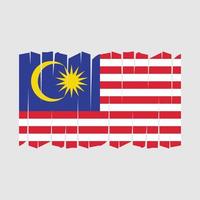 Pinselvektor der malaysischen Flagge vektor