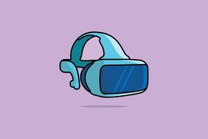 virtuell verklighet sporter headsetet glasögon vektor illustration. teknologi objekt ikon begrepp. virtuell glasögon för smartphone vektor design med skugga på lila bakgrund.