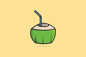 kokos frukt vektor illustration. mat objekt ikon begrepp. sommar frukt för friska livsstil. organisk frukt vektor design med skugga isolerat på orange bakgrund.