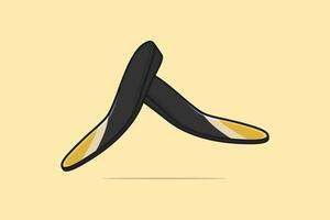 komfortabel Orthesen Single Schuh Einlegesohle im Kreuz Zeichen Vektor Illustration. Mode Objekt Symbol Konzept. Einlegesohlen zum ein komfortabel und gesund gehen Vektor Design mit Schatten auf Gelb Hintergrund.
