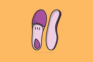 bekväm ortoser sko innersula par, båge stöder vektor illustration. mode objekt ikon begrepp. främre och sida se av innersulor för en bekväm och friska promenad vektor design med skugga.
