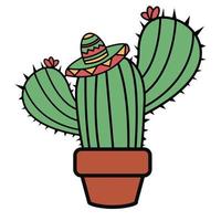 nett komisch Kaktus Gekritzel Zeichen vektor
