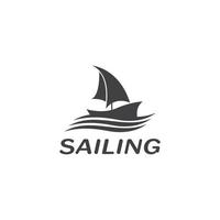 segling båt Yacht logotyp vektor illustration