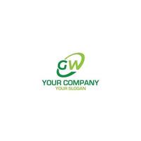 gw Grün Logo Design Vektor