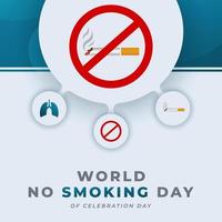 Nej rökning dag firande vektor design illustration för bakgrund, affisch, baner, reklam, hälsning kort