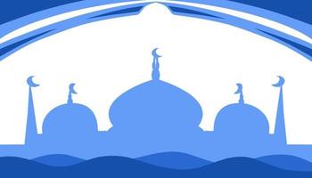 Hintergrund Illustration von das Thema von Ramadan und eid al-fitr und eid al-adha, mit das Bild von ein Blau Moschee vektor